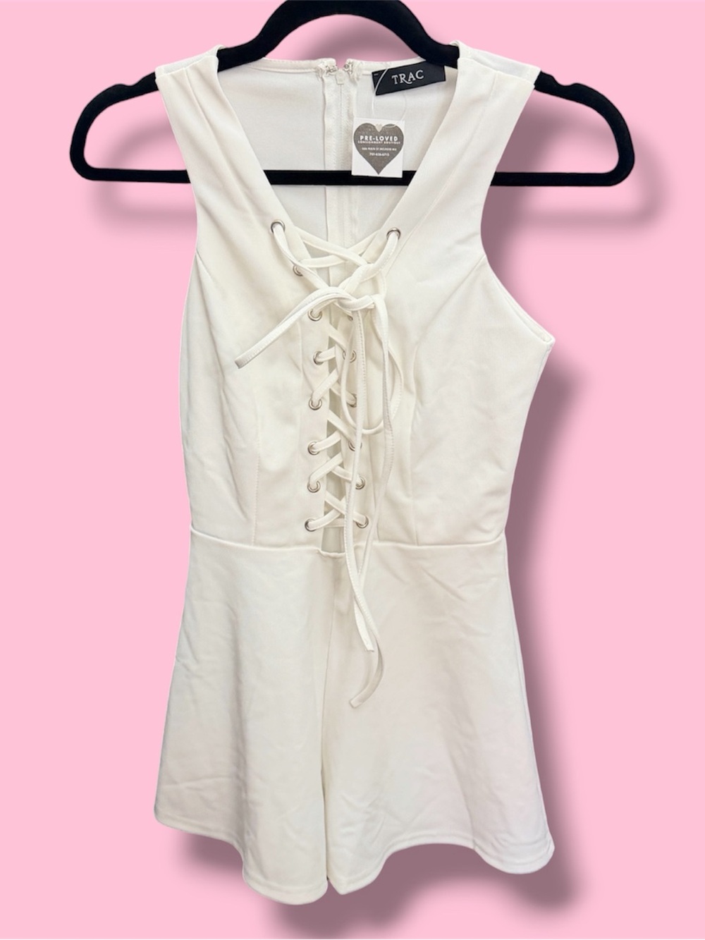 Trac White Textured Dress with Subtle Weave